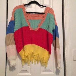 Frayed sweater
